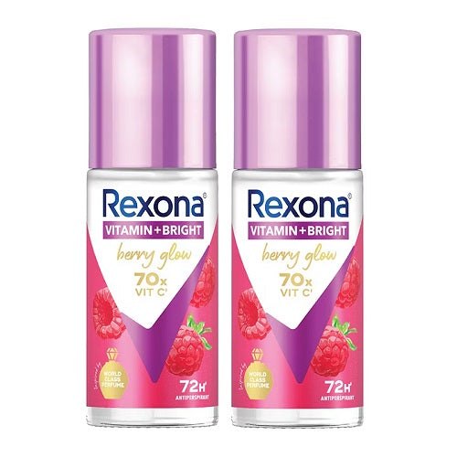 Rexona Vitamin + Bright Berry Glow Antiperspirant Roll On 45ml x 2